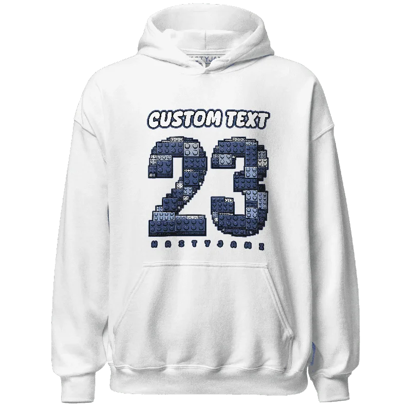 Modern Unisex Wardrobe Staples Holiday Glam NastyJamz Midnight Navy 5s Hoodie Match Number 23 Custom Text