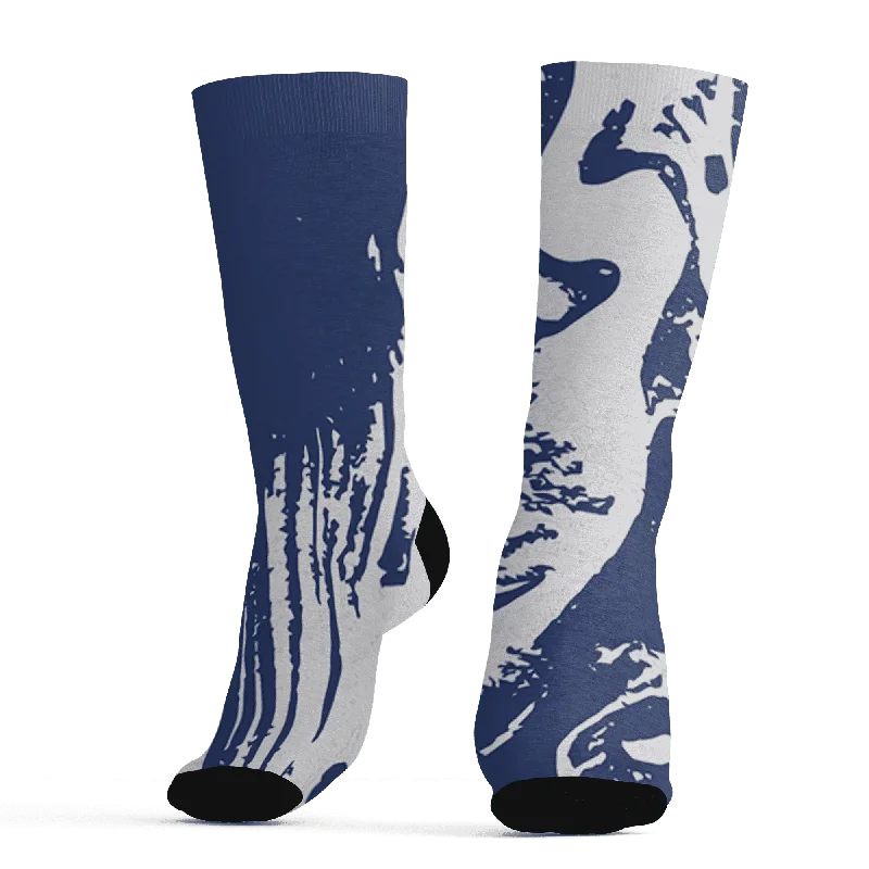 All-Season Unisex Clothing Collection New Season Fashion Preview NastyJamz Midnight Navy 5s Socks Match Hustle All Day All-Over Print