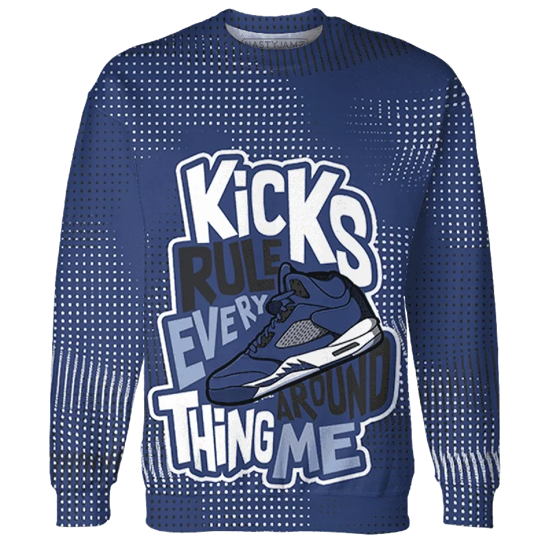 Minimalist Unisex Fashion Essentials Elegant Fashion Offers NastyJamz Midnight Navy 5s Sweatshirt Match Kicks Rule All-Over Print Minimalist Unisex Fashion Essentials Elegant Fashion Offers NastyJamz Midnight Navy 5s Sweatshirt Match Kicks Rule All-Over Print