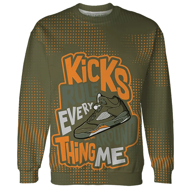 Unisex Casual Fashion Trends Sophisticated Fashion NastyJamz Olive 5s Sweatshirt Match Kicks Rule All-Over Print Unisex Casual Fashion Trends Sophisticated Fashion NastyJamz Olive 5s Sweatshirt Match Kicks Rule All-Over Print