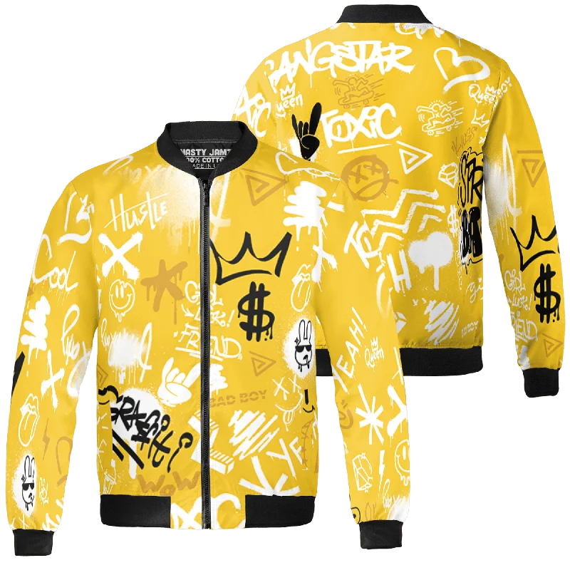 Versatile Unisex Layering Pieces Exclusive Discounts NastyJamz Yellow Ochre 6s Jacket Match Graffiti King Doodle Style All-Over Print Versatile Unisex Layering Pieces Exclusive Discounts NastyJamz Yellow Ochre 6s Jacket Match Graffiti King Doodle Style All-Over Print