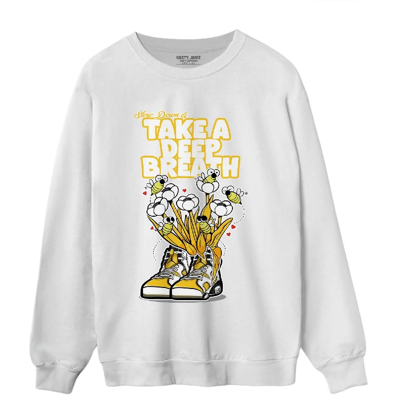 Versatile And Stylish Unisex Apparel Unleash Your Trendy Side NastyJamz Yellow Ochre 6s Sweatshirt Match Bee Sneaker