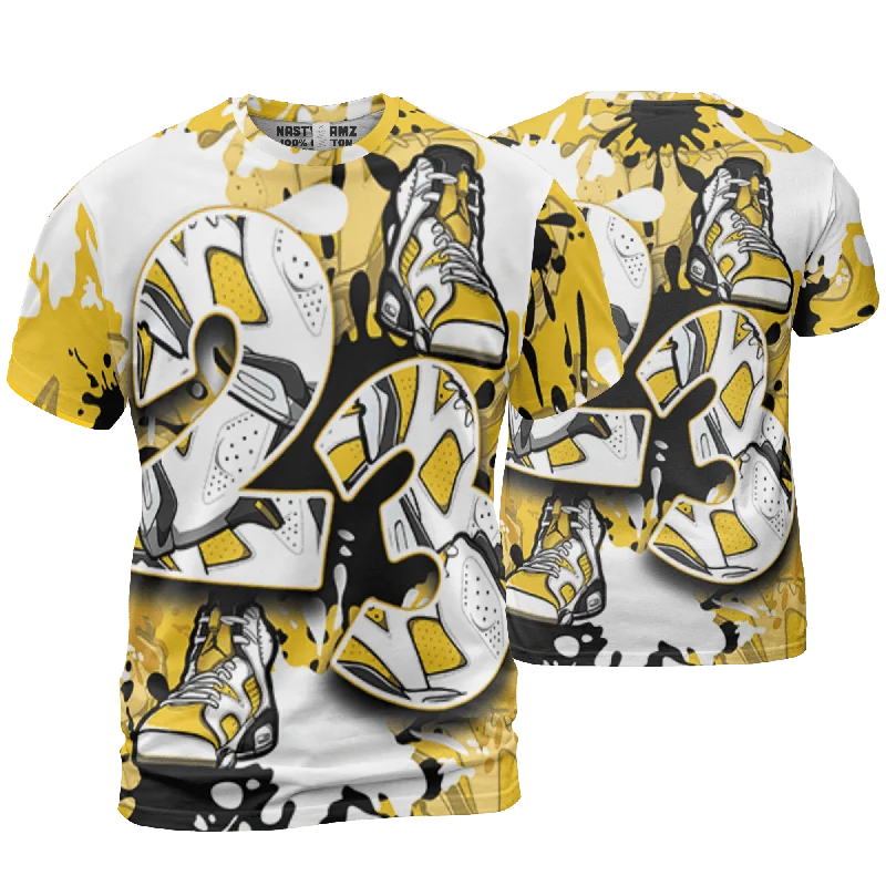 Chic And Casual Unisex Fashion Trends Daring Fashion Promotions NastyJamz Yellow Ochre 6s T-Shirt Match Number 23 Paint Too Many Sneakers Chic And Casual Unisex Fashion Trends Daring Fashion Promotions NastyJamz Yellow Ochre 6s T-Shirt Match Number 23 Paint Too Many Sneakers