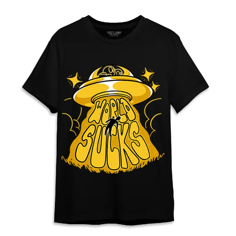 Soft And Breathable Unisex Loungewear Limited Time Deal NastyJamz Yellow Ochre 6s T-Shirt Match World Sucks