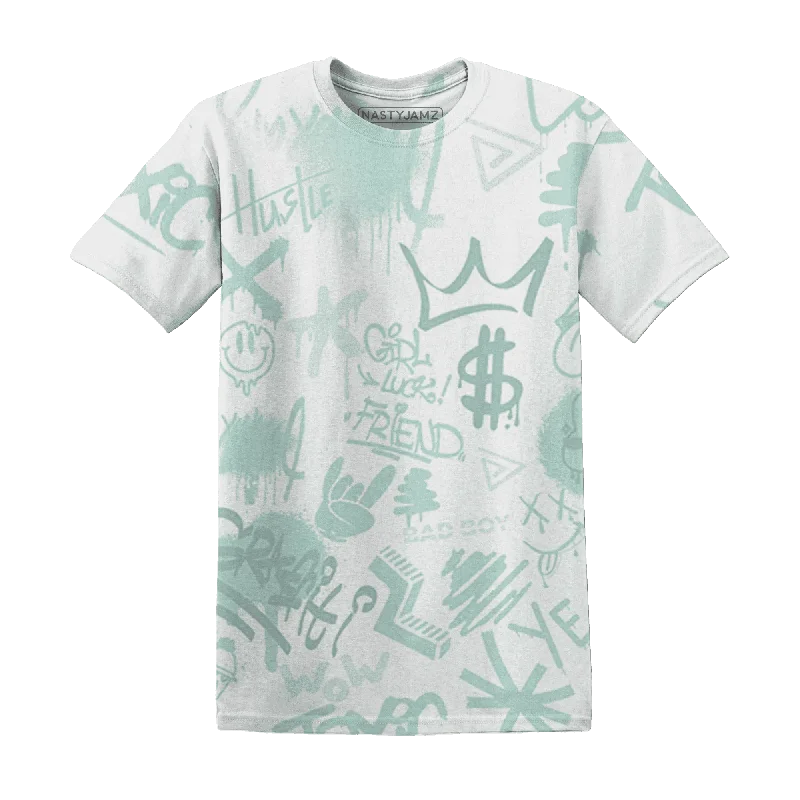 Relaxed-Fit Unisex Clothing Options NastyJamz AF 1 Low Jade Ice White T-Shirt Match Graffiti King Doodle Style All-Over Print Relaxed-Fit Unisex Clothing Options NastyJamz AF 1 Low Jade Ice White T-Shirt Match Graffiti King Doodle Style All-Over Print