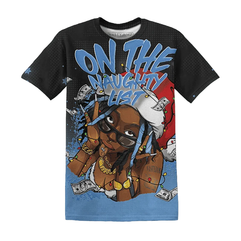 Elegant And Minimal Gender-Free Clothing AM Plus Black Univercitii Blue NastyJamz T-Shirt Match Xmas Naughty List All-Over Print Elegant And Minimal Gender-Free Clothing AM Plus Black Univercitii Blue NastyJamz T-Shirt Match Xmas Naughty List All-Over Print