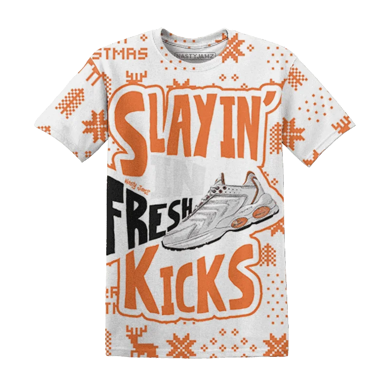 Contemporary Gender-Free Clothing Styles AM TW White Orange NastyJamz T-Shirt Match Slayin Kicks All-Over Print Contemporary Gender-Free Clothing Styles AM TW White Orange NastyJamz T-Shirt Match Slayin Kicks All-Over Print