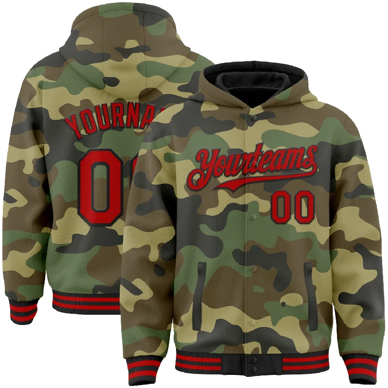 Soft And Breathable Unisex Loungewear Sophisticated Style Offers Custom Camo Red-Black Bomber Full-Snap Varsity Letterman Salute To Service Hoodie Jacket Soft And Breathable Unisex Loungewear Sophisticated Style Offers Custom Camo Red-Black Bomber Full-Snap Varsity Letterman Salute To Service Hoodie Jacket