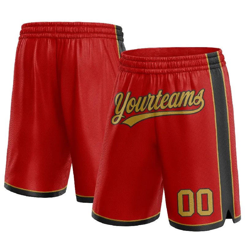 Contemporary Gender-Free Clothing Styles Daily Deals Custom Red Old Gold-Black Authentic Basketball Shorts Contemporary Gender-Free Clothing Styles Daily Deals Custom Red Old Gold-Black Authentic Basketball Shorts