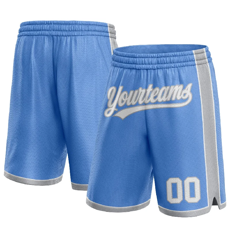 Modern Unisex Wardrobe Staples Fashion Sale Custom Light Blue White-Gray Authentic Basketball Shorts Modern Unisex Wardrobe Staples Fashion Sale Custom Light Blue White-Gray Authentic Basketball Shorts