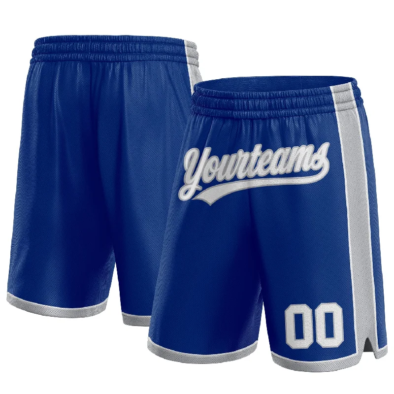 Urban Unisex Fashion Outfits Sleek Style Discounts Custom Royal White-Gray Authentic Basketball Shorts Urban Unisex Fashion Outfits Sleek Style Discounts Custom Royal White-Gray Authentic Basketball Shorts