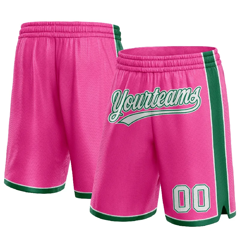 Oversized Unisex Fashion Pieces Contemporary Chic Promotions Custom Pink White-Kelly Green Authentic Basketball Shorts Oversized Unisex Fashion Pieces Contemporary Chic Promotions Custom Pink White-Kelly Green Authentic Basketball Shorts