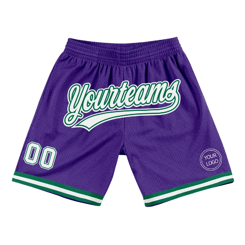Effortless And Modern Unisex Dressing Hot Sale Custom Purple White-Kelly Green Authentic Throwback Basketball Shorts Effortless And Modern Unisex Dressing Hot Sale Custom Purple White-Kelly Green Authentic Throwback Basketball Shorts