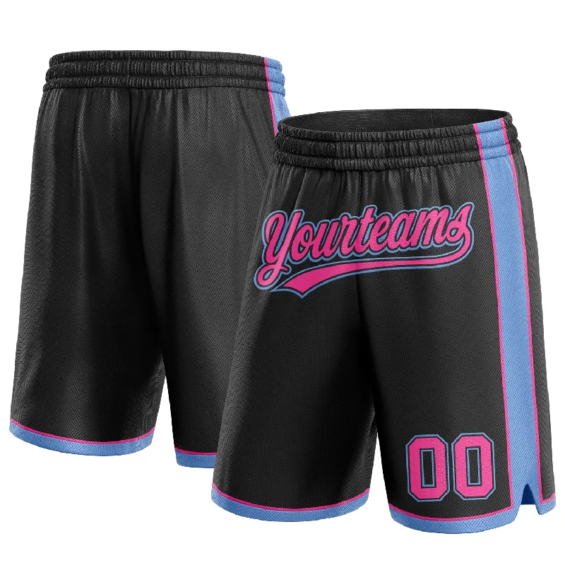 Urban-Inspired Unisex Fashion Pieces Huge Discounts This Week Custom Black Pink-Light Blue Authentic Basketball Shorts