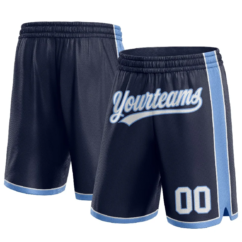 High-Quality Unisex Basics For All Occasions Inspired By You, Designed For You Custom Navy White-Light Blue Authentic Basketball Shorts High-Quality Unisex Basics For All Occasions Inspired By You, Designed For You Custom Navy White-Light Blue Authentic Basketball Shorts