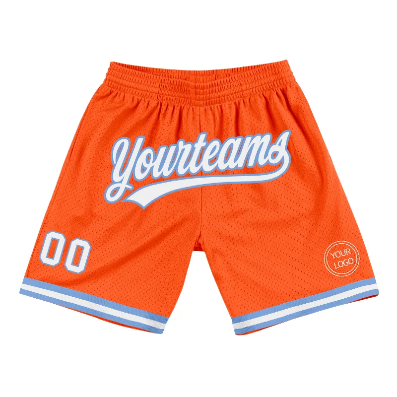 Fashion-Forward Unisex Apparel Spring Fashion Custom Orange White-Light Blue Authentic Throwback Basketball Shorts Fashion-Forward Unisex Apparel Spring Fashion Custom Orange White-Light Blue Authentic Throwback Basketball Shorts