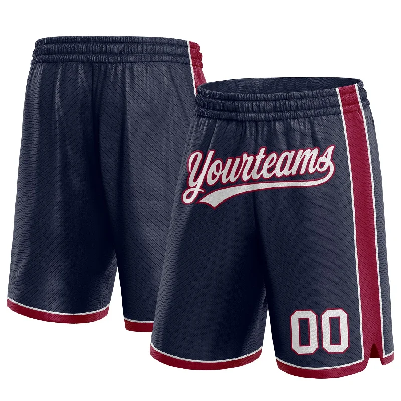Oversized And Relaxed Unisex Fashion Seasonal Style Discounts Custom Navy White-Maroon Authentic Basketball Shorts Oversized And Relaxed Unisex Fashion Seasonal Style Discounts Custom Navy White-Maroon Authentic Basketball Shorts