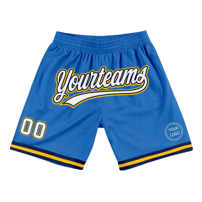Trendy Unisex On-Trend Fashion Offers Custom Blue White Navy-Gold Authentic Throwback Basketball Shorts Trendy Unisex On-Trend Fashion Offers Custom Blue White Navy-Gold Authentic Throwback Basketball Shorts