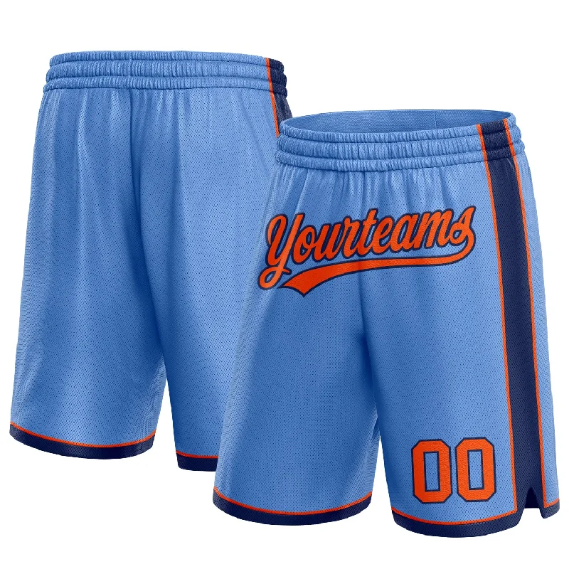 Sustainable And Ethical Unisex Clothing Street Style Discounts Custom Light Blue Orange-Navy Authentic Basketball Shorts Sustainable And Ethical Unisex Clothing Street Style Discounts Custom Light Blue Orange-Navy Authentic Basketball Shorts