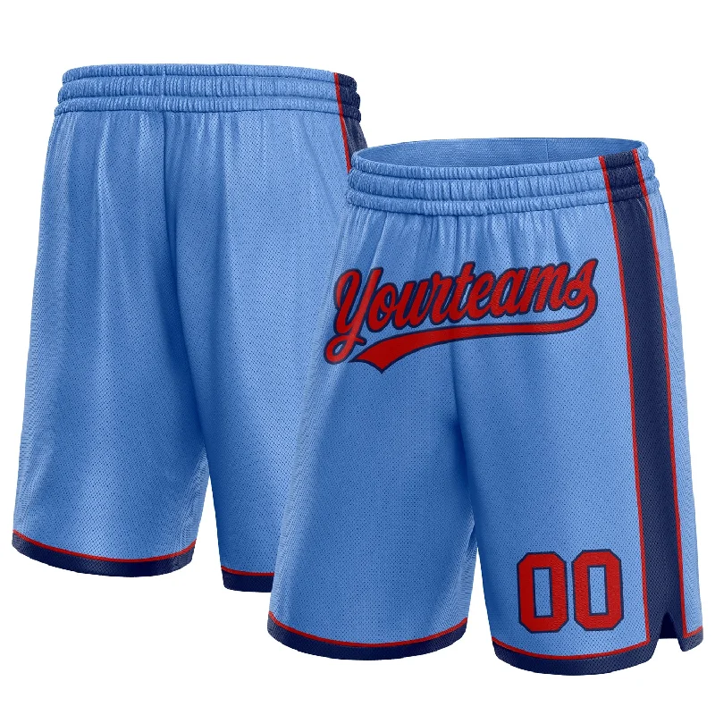 Sleek And Comfortable Unisex Wear Affordable Trendy Fashion Custom Light Blue Red-Navy Authentic Basketball Shorts Sleek And Comfortable Unisex Wear Affordable Trendy Fashion Custom Light Blue Red-Navy Authentic Basketball Shorts