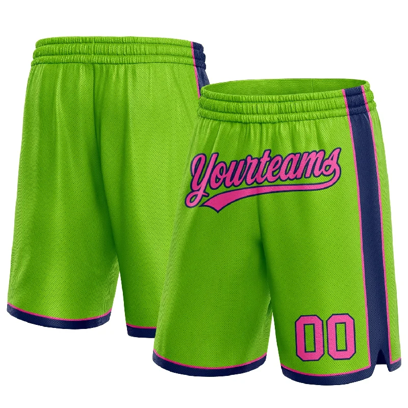Fashion-Forward Gender-Neutral Outerwear High-End Style Discounts Custom Neon Green Pink-Navy Authentic Basketball Shorts