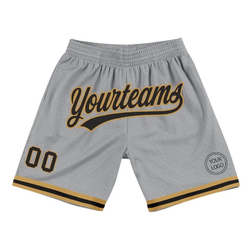 Minimalist Unisex Fashion Essentials Chic Styles Custom Gray Black-Old Gold Authentic Throwback Basketball Shorts Minimalist Unisex Fashion Essentials Chic Styles Custom Gray Black-Old Gold Authentic Throwback Basketball Shorts