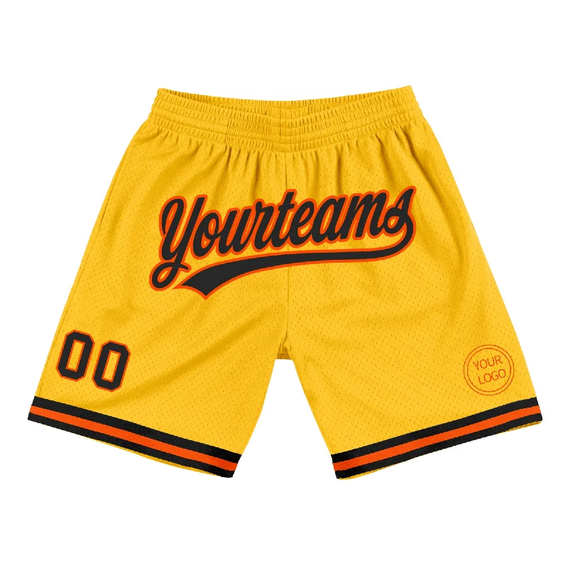Minimalist Unisex Fashion Must-Haves Stylish Statements Custom Gold Black-Orange Authentic Throwback Basketball Shorts Minimalist Unisex Fashion Must-Haves Stylish Statements Custom Gold Black-Orange Authentic Throwback Basketball Shorts
