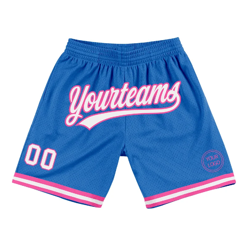 Minimalist Unisex Fashion Essentials Smart Casual Deals Custom Blue White-Pink Authentic Throwback Basketball Shorts Minimalist Unisex Fashion Essentials Smart Casual Deals Custom Blue White-Pink Authentic Throwback Basketball Shorts
