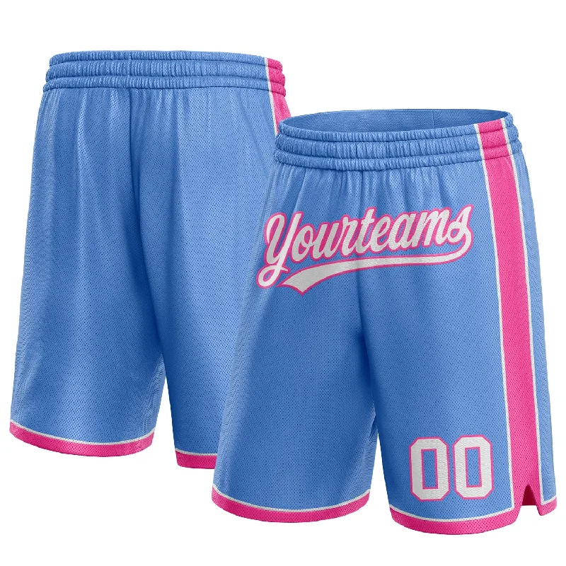 Versatile Clothing For All Genders Elegant Fashion Offers Custom Light Blue White-Pink Authentic Basketball Shorts Versatile Clothing For All Genders Elegant Fashion Offers Custom Light Blue White-Pink Authentic Basketball Shorts