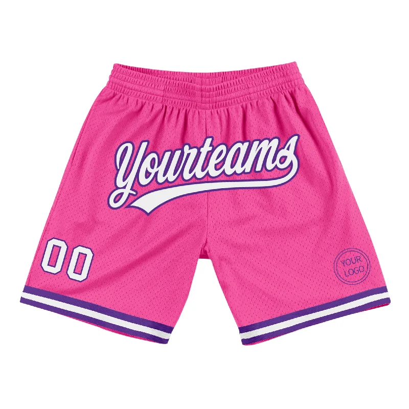 Elegant And Minimal Gender-Free Clothing Shop The Hottest Deals Custom Pink White-Purple Authentic Throwback Basketball Shorts Elegant And Minimal Gender-Free Clothing Shop The Hottest Deals Custom Pink White-Purple Authentic Throwback Basketball Shorts