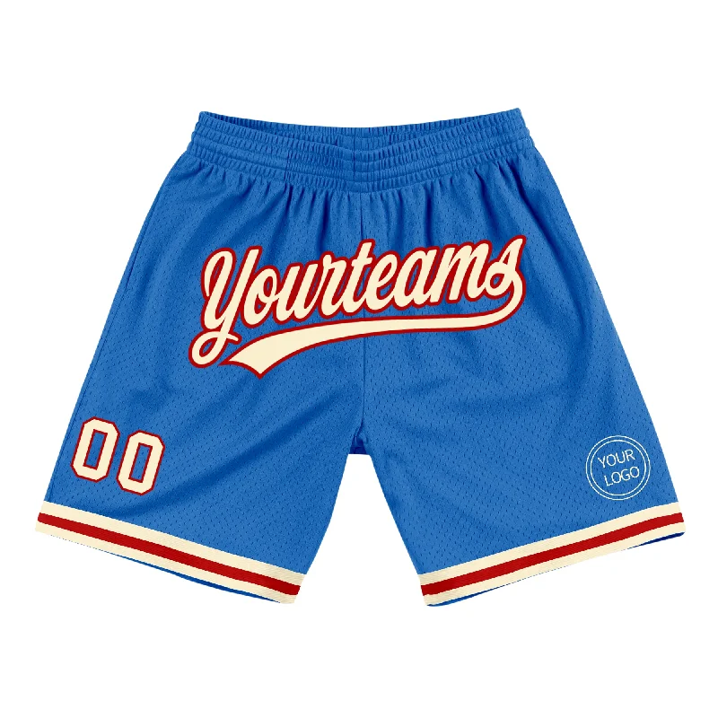 Comfortable And Stylish Unisex Outfits Fresh Fashion Discounts Custom Blue Cream-Red Authentic Throwback Basketball Shorts Comfortable And Stylish Unisex Outfits Fresh Fashion Discounts Custom Blue Cream-Red Authentic Throwback Basketball Shorts