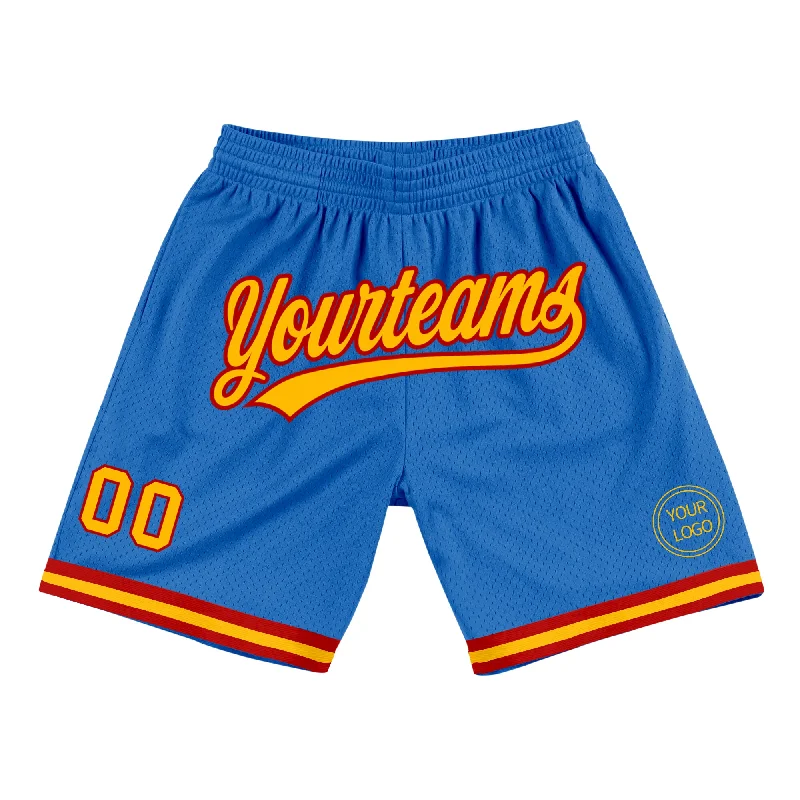 Trendy Unisex Streetwear Fashion Premium Style Offers Custom Blue Gold-Red Authentic Throwback Basketball Shorts Trendy Unisex Streetwear Fashion Premium Style Offers Custom Blue Gold-Red Authentic Throwback Basketball Shorts