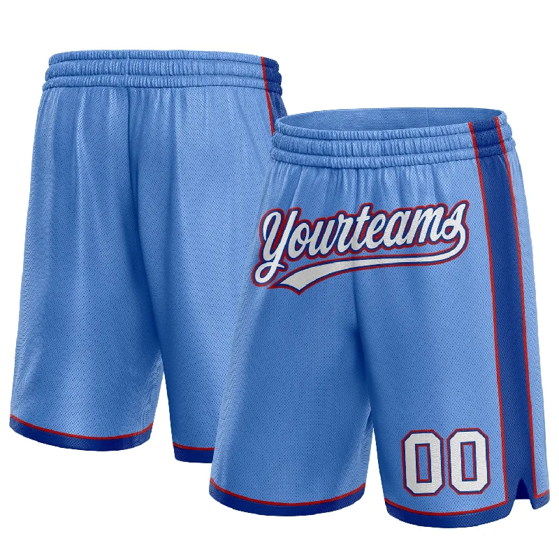 Unisex Everyday Fashion Essentials Modern Chic Discounts Custom Light Blue White Royal-Red Authentic Basketball Shorts Unisex Everyday Fashion Essentials Modern Chic Discounts Custom Light Blue White Royal-Red Authentic Basketball Shorts