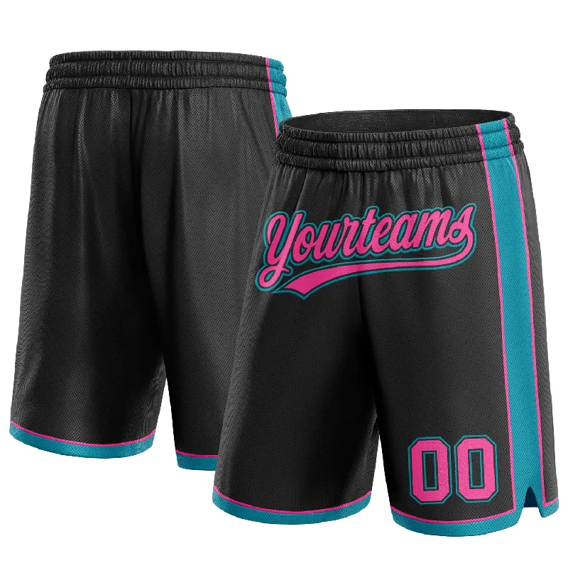 Relaxed-Fit Unisex Fashion For All-Day Comfort Flash Sale Now Custom Black Pink-Teal Authentic Basketball Shorts Relaxed-Fit Unisex Fashion For All-Day Comfort Flash Sale Now Custom Black Pink-Teal Authentic Basketball Shorts