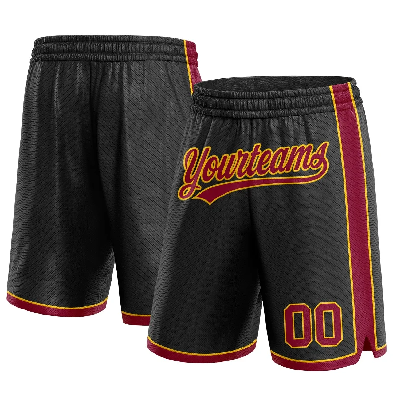 Gender-Neutral Trendy Clothing Styles Clearance Sale, All Cheap Custom Black Maroon-Yellow Authentic Basketball Shorts Gender-Neutral Trendy Clothing Styles Clearance Sale, All Cheap Custom Black Maroon-Yellow Authentic Basketball Shorts