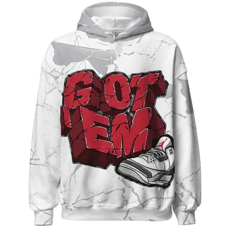 High-Quality Unisex Basics For Everyday Wear Fashion Sale NastyJamz Cement Grey 3s Hoodie Match Got Em All-Over Print