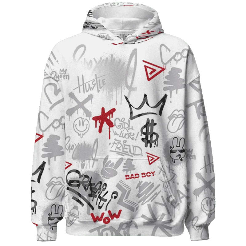 Chic And Contemporary Unisex Clothing Choices Premium Style NastyJamz Cement Grey 3s Hoodie Match Graffiti King Doodle Style All-Over Print Chic And Contemporary Unisex Clothing Choices Premium Style NastyJamz Cement Grey 3s Hoodie Match Graffiti King Doodle Style All-Over Print