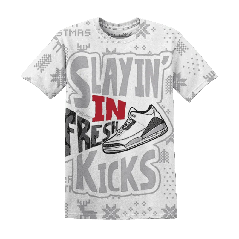 Everyday Wear For Men And Women Cement Grey 3s NastyJamz T-Shirt Match Slayin Kicks All-Over Print Everyday Wear For Men And Women Cement Grey 3s NastyJamz T-Shirt Match Slayin Kicks All-Over Print