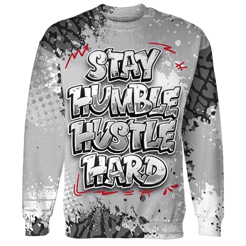 Classic And Timeless Unisex Style Playful Fashion Offers NastyJamz Cement Grey 3s Sweatshirt Match Stay Humble Hustle Hard All-Over Print Classic And Timeless Unisex Style Playful Fashion Offers NastyJamz Cement Grey 3s Sweatshirt Match Stay Humble Hustle Hard All-Over Print