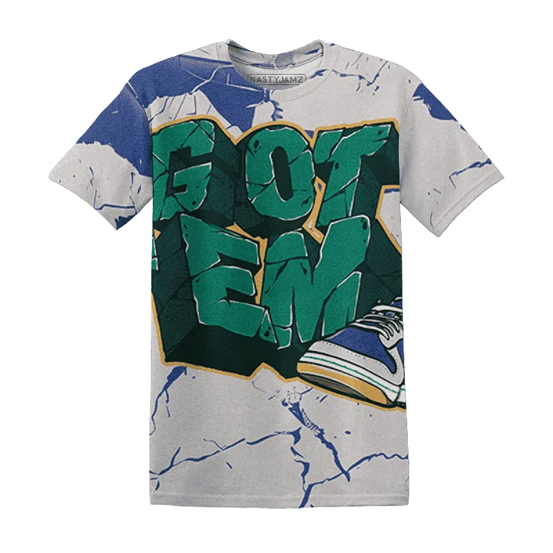 Urban-Inspired Unisex Fashion Pieces Dunk Hyper Royal Malachite NastyJamz T-Shirt Match Got Em All-Over Print Urban-Inspired Unisex Fashion Pieces Dunk Hyper Royal Malachite NastyJamz T-Shirt Match Got Em All-Over Print