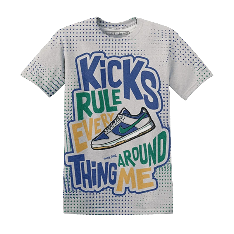Modern Unisex Wardrobe Staples Dunk Hyper Royal Malachite NastyJamz T-Shirt Match Kicks Rule All-Over Print Modern Unisex Wardrobe Staples Dunk Hyper Royal Malachite NastyJamz T-Shirt Match Kicks Rule All-Over Print