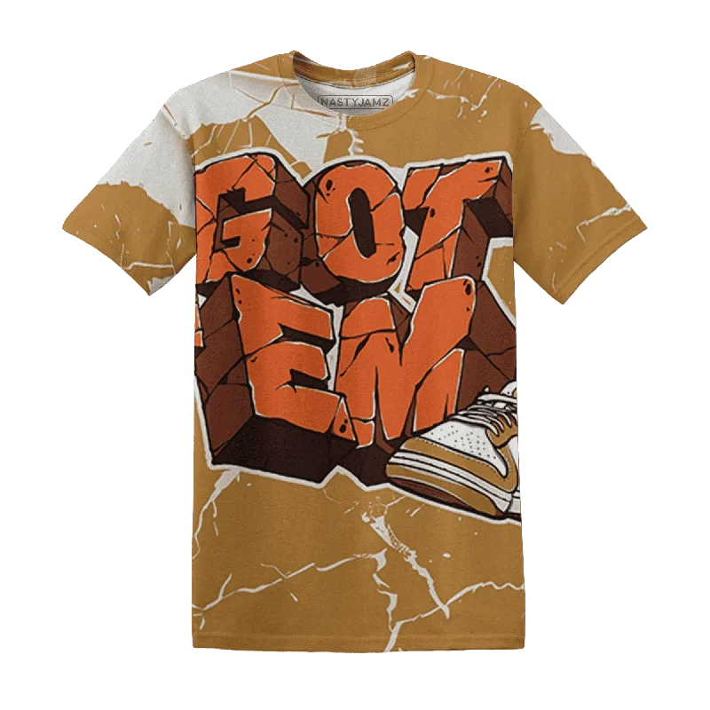 Urban-Inspired Unisex Fashion Trends Dunk Low Retro Wheat Orange NastyJamz T-Shirt Match Got Em All-Over Print Urban-Inspired Unisex Fashion Trends Dunk Low Retro Wheat Orange NastyJamz T-Shirt Match Got Em All-Over Print