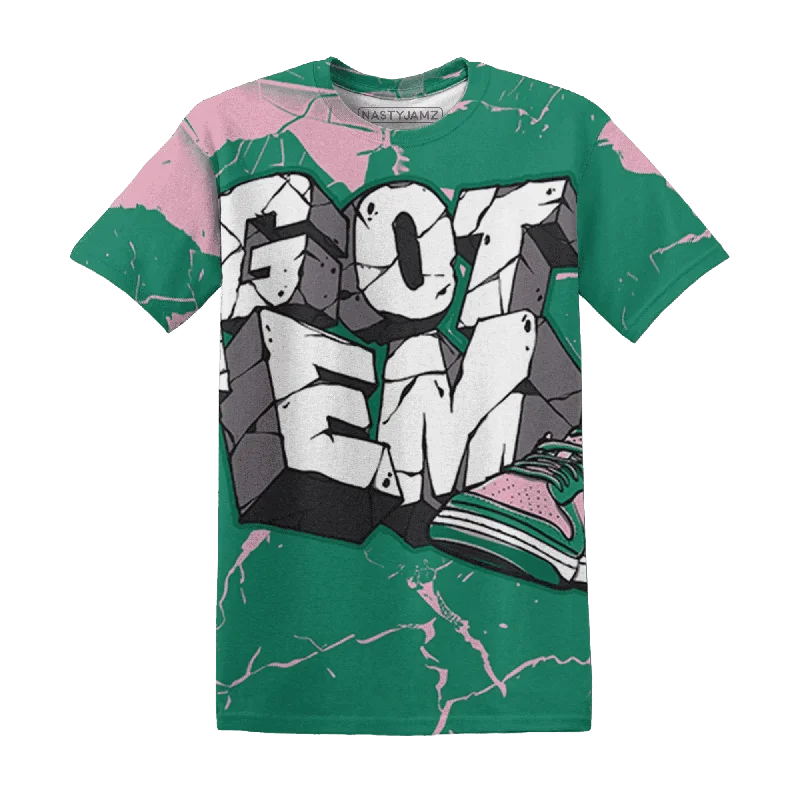 Bold And Trendy Gender-Neutral Outfits NastyJamz Dunk Pink Malachite Medium Soft Low Sail T-Shirt Match Got Em All-Over Print Bold And Trendy Gender-Neutral Outfits NastyJamz Dunk Pink Malachite Medium Soft Low Sail T-Shirt Match Got Em All-Over Print