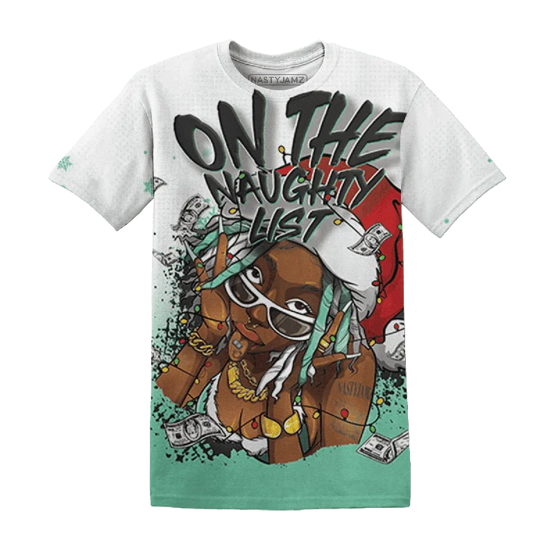 High-Quality Unisex Basics For All Occasions Green Glow 1s NastyJamz T-Shirt Match Xmas Naughty List All-Over Print High-Quality Unisex Basics For All Occasions Green Glow 1s NastyJamz T-Shirt Match Xmas Naughty List All-Over Print