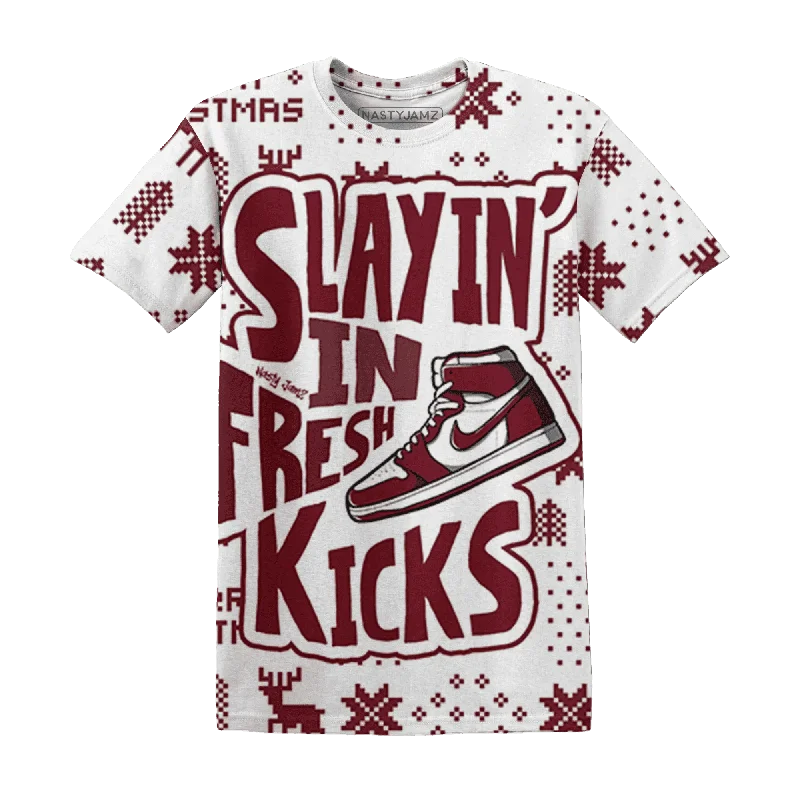 Contemporary Gender-Free Clothing Styles High White Team Red 1s NastyJamz T-Shirt Match Slayin Kicks All-Over Print Contemporary Gender-Free Clothing Styles High White Team Red 1s NastyJamz T-Shirt Match Slayin Kicks All-Over Print