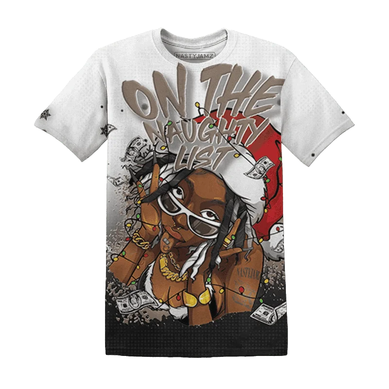 Oversized And Relaxed Unisex Fashion Low Mocha 1s NastyJamz T-Shirt Match Xmas Naughty List All-Over Print Oversized And Relaxed Unisex Fashion Low Mocha 1s NastyJamz T-Shirt Match Xmas Naughty List All-Over Print