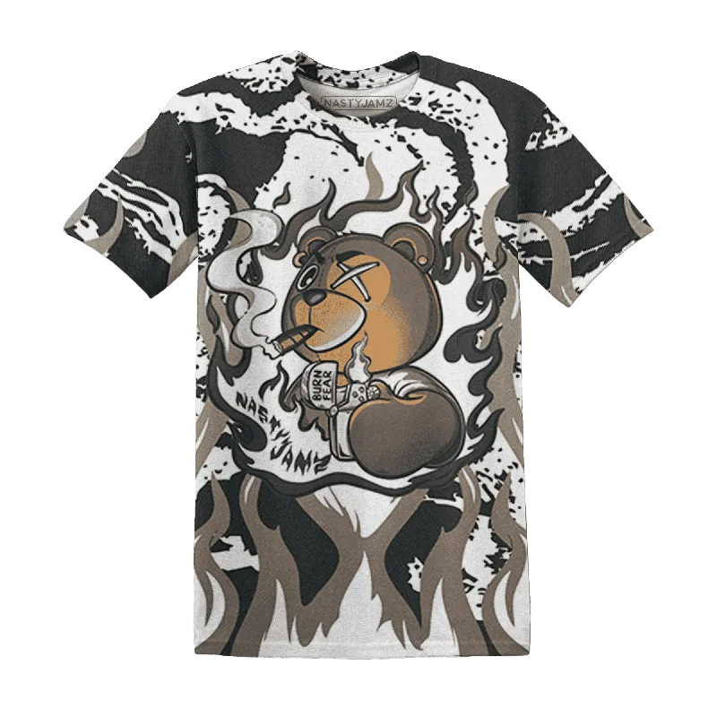 Sustainable And Ethical Unisex Clothing NastyJamz Low Mocha 1s T-Shirt Match BER Burn Fear All-Over Print Sustainable And Ethical Unisex Clothing NastyJamz Low Mocha 1s T-Shirt Match BER Burn Fear All-Over Print