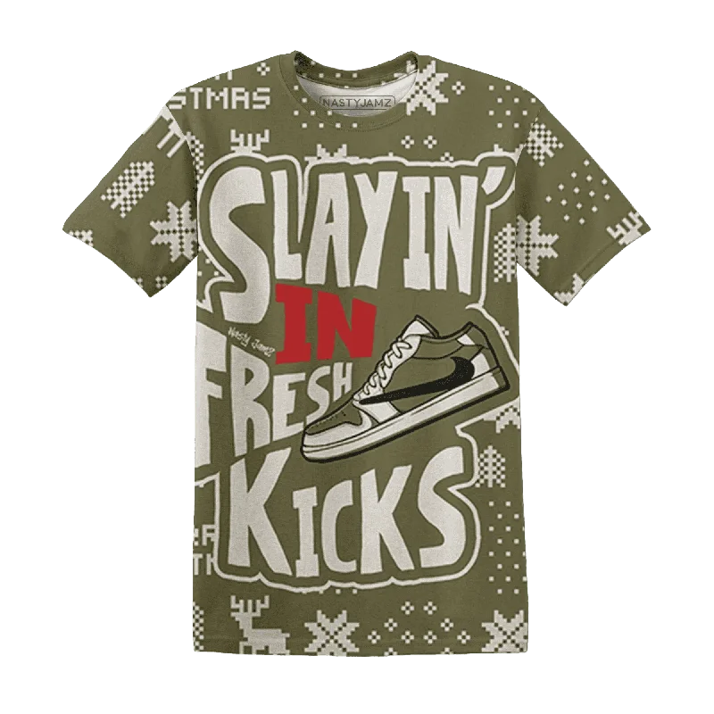 Gender-Neutral Fashion For Everyday Style Medium Olive 1s NastyJamz T-Shirt Match Slayin Kicks All-Over Print Gender-Neutral Fashion For Everyday Style Medium Olive 1s NastyJamz T-Shirt Match Slayin Kicks All-Over Print