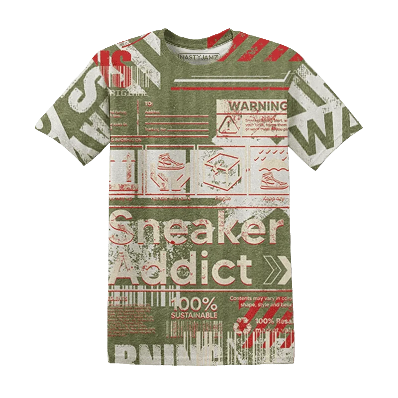 Sustainable Gender-Neutral Apparel NastyJamz Medium Olive 1s T-Shirt Match Sneaker Addict Warning All-Over Print Sustainable Gender-Neutral Apparel NastyJamz Medium Olive 1s T-Shirt Match Sneaker Addict Warning All-Over Print