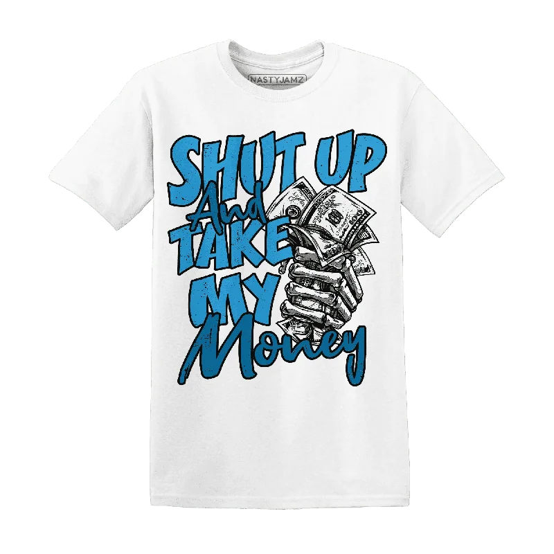 Casual Yet Sophisticated Unisex Fashion Powder Blue 9s T-Shirt Match Shut Up